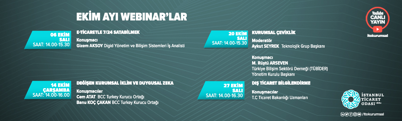 Ekim Ayı Webinar Takvimi